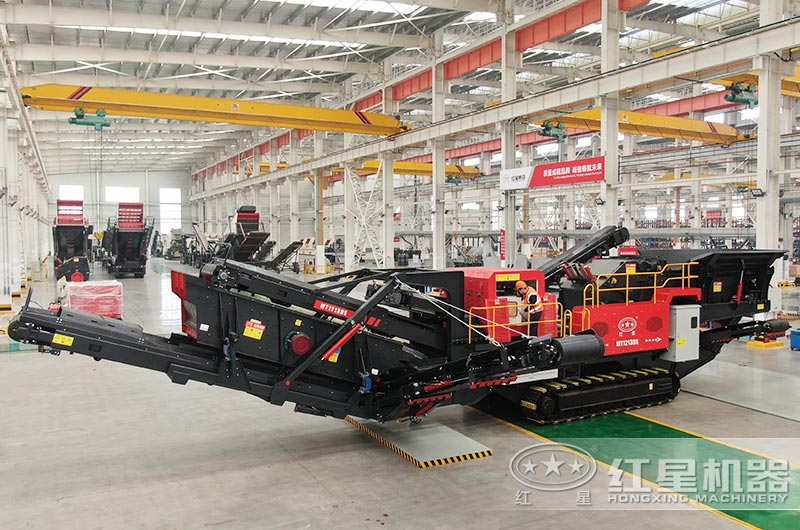 履帶式移動破碎車圖片，制造車間