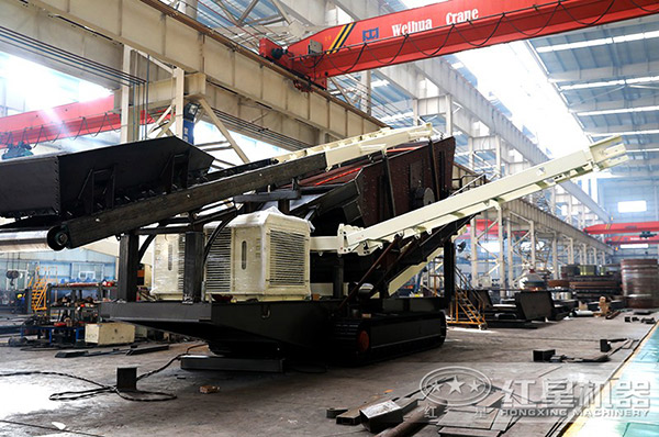 紅星石料移動(dòng)磕石機(jī)生產(chǎn)車(chē)間