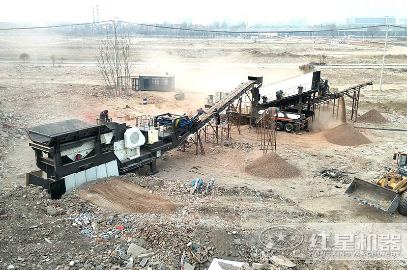 移動顎破+移動反擊破聯(lián)機(jī)作業(yè)現(xiàn)場