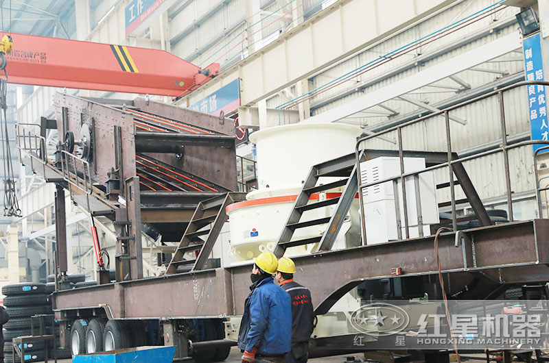 配置HVI系列的移動制砂機(jī)生產(chǎn)車間